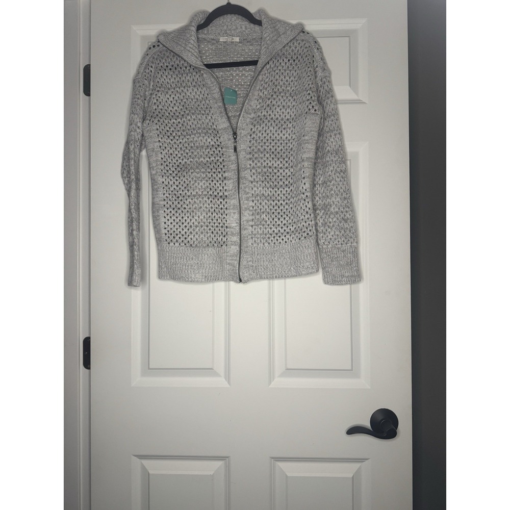 Maurices Eyelet Zip Up Knit Cardigan Sweater Gray Small New With Tags